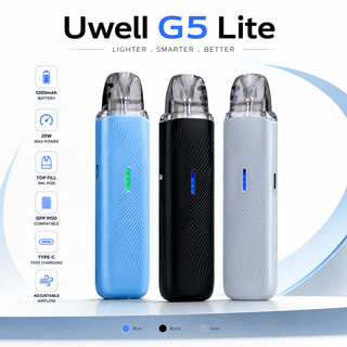 خرید پاد سیستم جی 5 لایت UWELL Caliburn G5 Lite اصل با باتری 1600 میلیآمپرساعت، توان 35 وات، کارتریج GPP، طراحی ارگونومیک