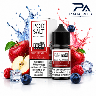 سالت پاد سالت ردز بلو راز اپل آیس | Pod Salt Reds Blue Razapple Ice Salt Nic با ترکیب سیب قرمز، بلوبری، تمشک یخ