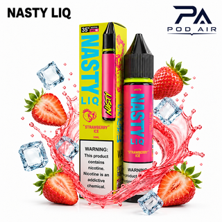 مایع سالت نستی توت فرنگی یخ (Nasty Liq Strawberry Ice Nic Salt) با بستهبندی اصلی