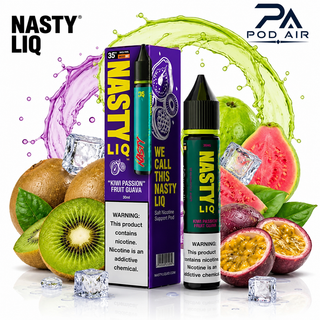 سالت نستی لیک کیوی پشن فروت گواوا Nasty Liq Kiwi Passion Fruit Guava اورجینال مناسب پاد سیستم