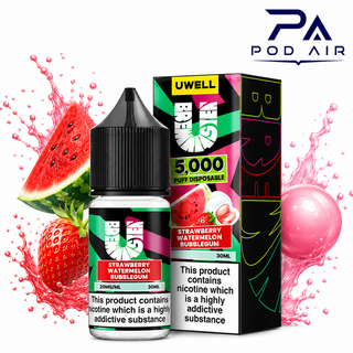 سالت توت فرنگی هندوانه آدامس بادکنکی کمپانی یوول | Uwell Salt Strawberry Watermelon Bubblegum 30ml
