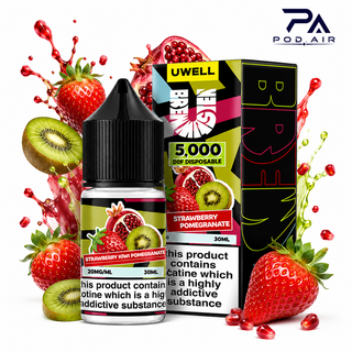 سالت توتفرنگی کیوی انار کمپانی یوول | Uwell Salt Strawberry Kiwi Pomegrante 30ml
