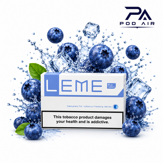 فیلتر سیگار آیکاس لمه بلوبری LEME Heated Tobacco Blue Option با طعم بلوبری تازه، رایحه میوهای دلپذیر و سازگار با دستگاه IQOS