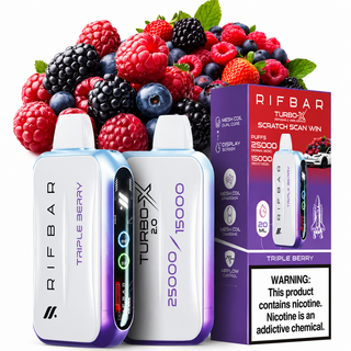 پاد یکبار مصرف ریفبار توربو ایکس 25000 پاف طعم بلوبری تمشک شاهتوت Triple Berry
