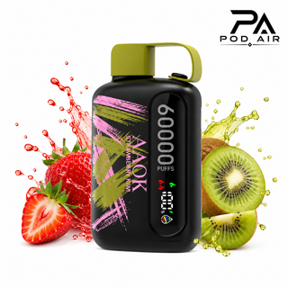 پاد یکبارمصرف AAOK 60000 Puffs طعم توتفرنگی کیوی اصل با ظرفیت 60000 پاف