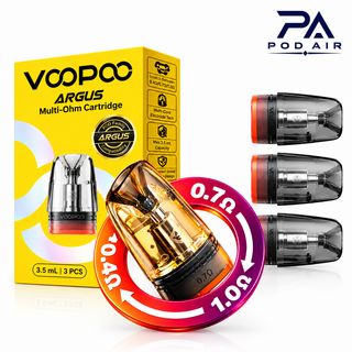 تصویر جعبه و کارتریج مولتی اهم VOOPOO ARGUS Multi-Ohm